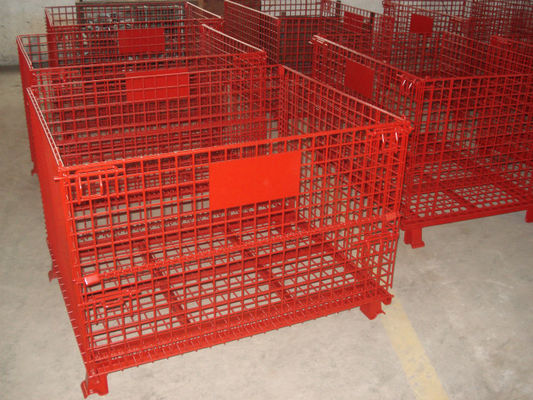 High Strength Industrial Metal Pallet Cages Warehousing / Component Storage